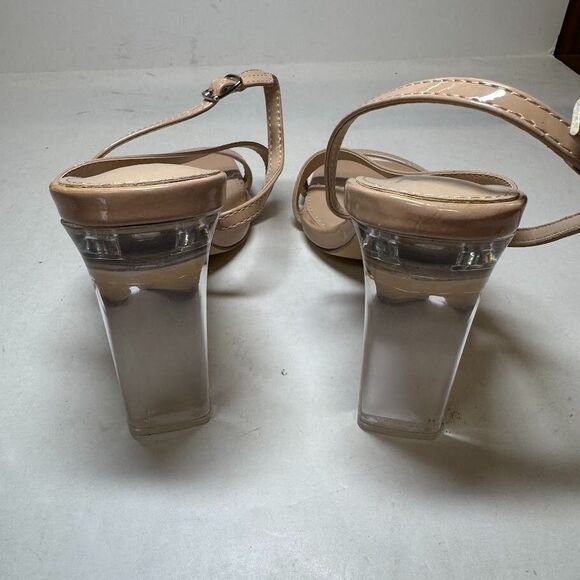 NY & C Womens 6 M Nude Strappy Clear Pump High Heels DISPLAY HY6 - Picture 6 of 6